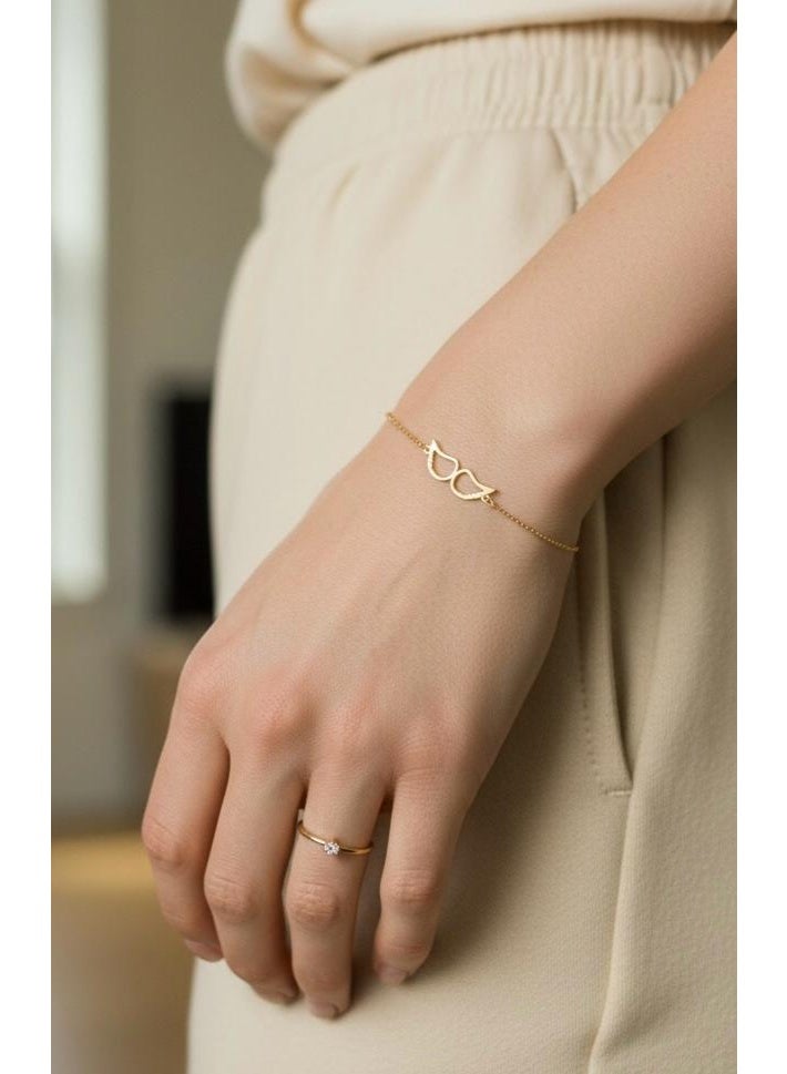 Ruby Art Gold 18K Pure Gold Women’s Bracelet Wing Design-  0.78  Gram - Image 2